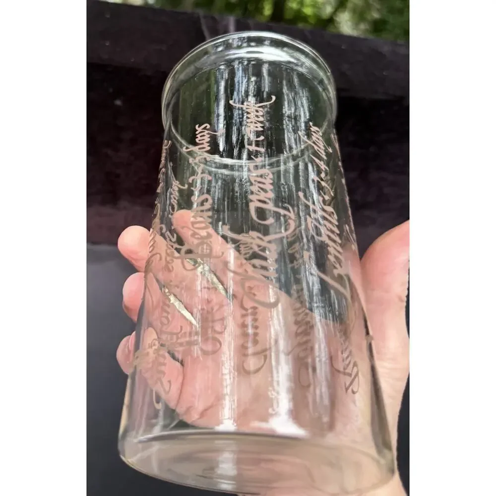 VTG Corning Seed Sprouts Cylinder 520 Glass Clear w/Brown text 1 Liter & Lid